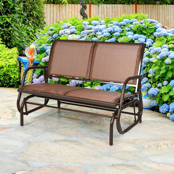 Metal glider on sale bench